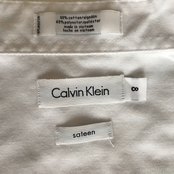 Calvin Klein Long Sleeve Sateen Dress Shirt - Picture 3 of 6